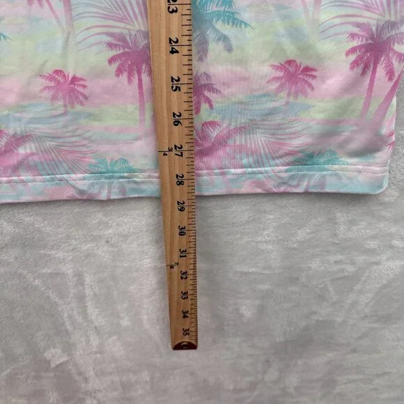 Sunday Swagger Polo Shirt Mens L Pink Palm Trees Geometric Golf Performance - Picture 7 of 8